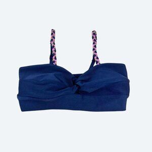 Dark Blue Braided Sports Bra for Women – Women’s Stylish Gym Top